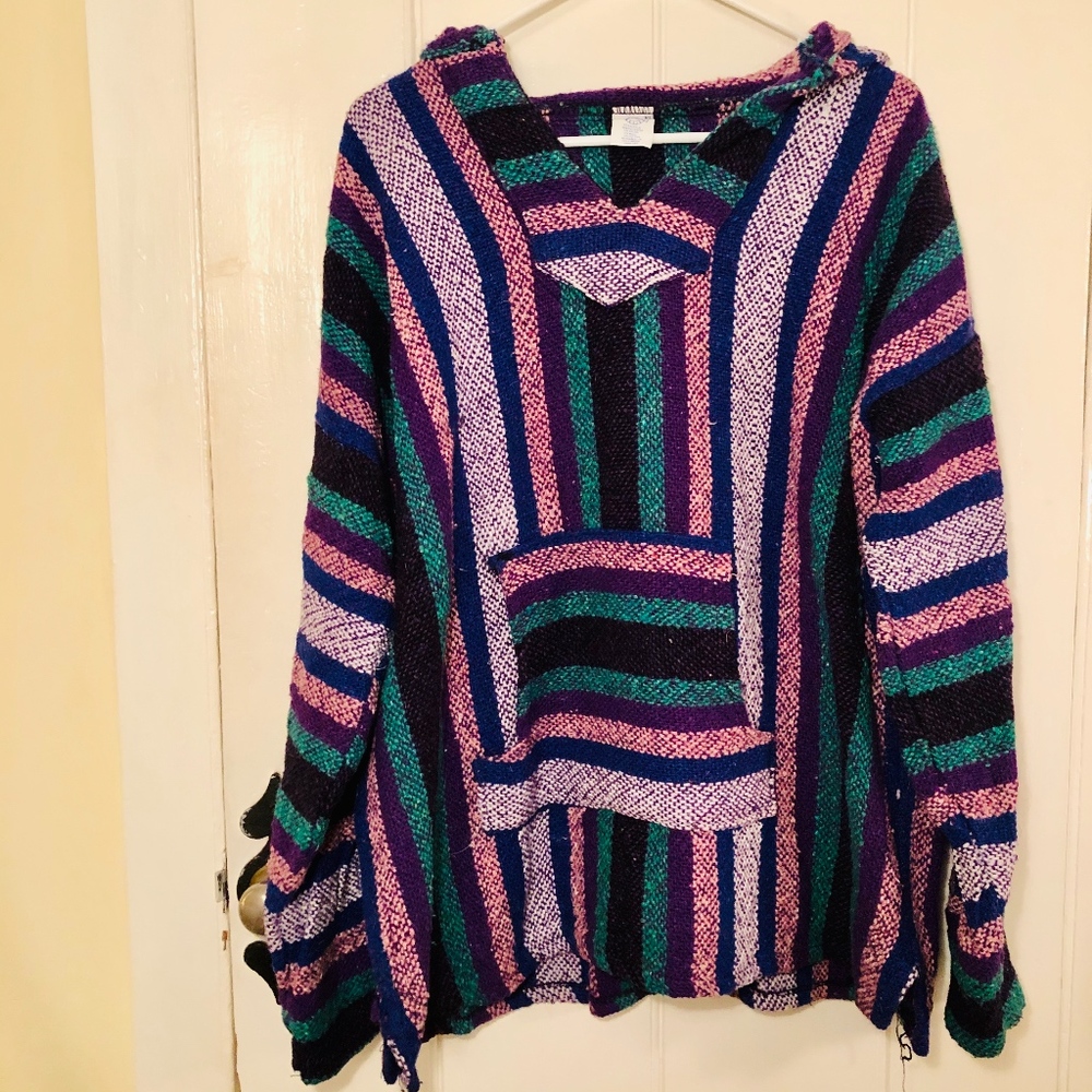 Vintage Hooded Baja Pullover size M